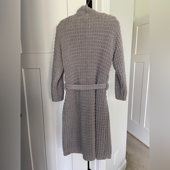 Pottery barn plush Gray Robe belted - Picture 3 of 3